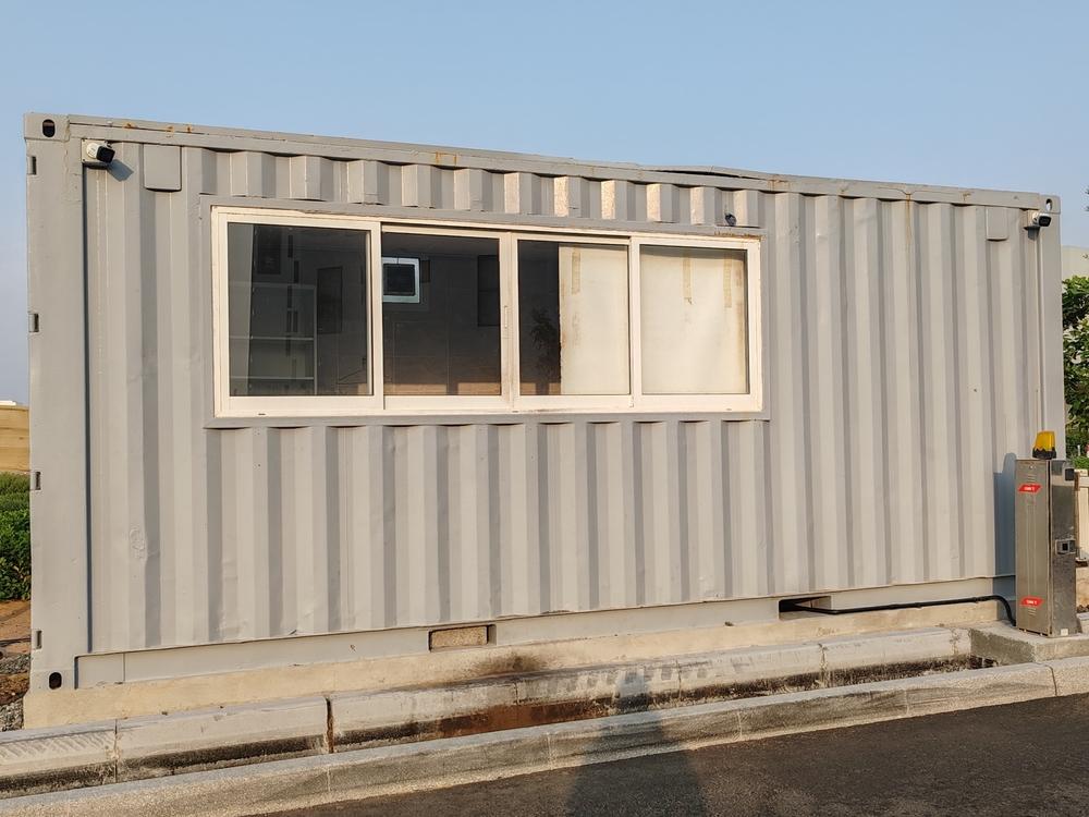 A cabin container in use